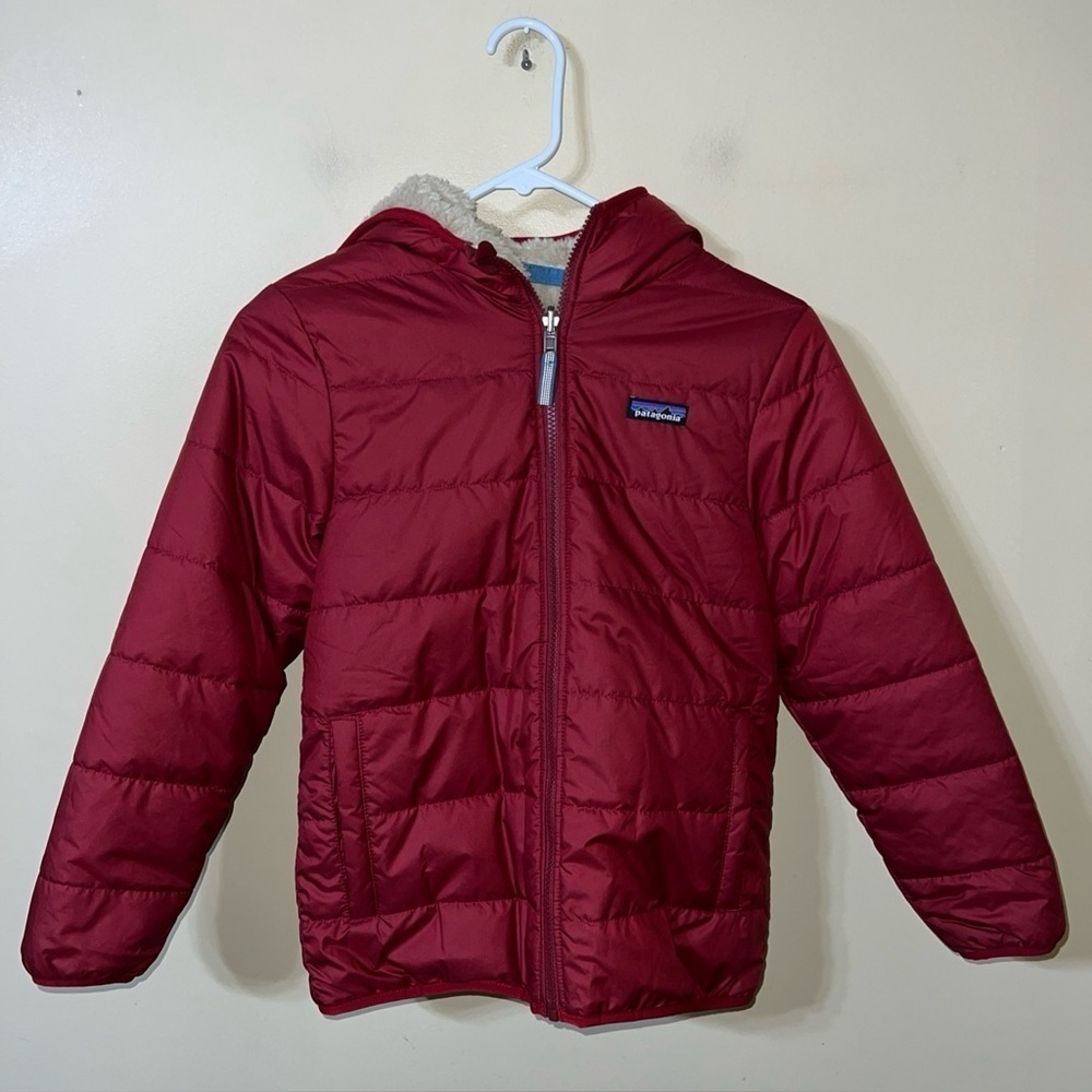 Patagonia Youth Ready Freddy Jacket Reversible Red Fleece - Picture 2 of 7